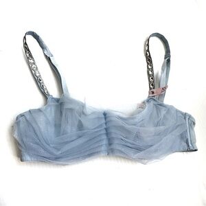 Victoria's Secret twinkle cameo Light Blue Tulle Bralette size XS baby blue